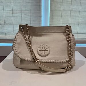 Tory Burch White Leather Chain Shoulder Bag or Crossbody